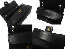 画像をギャラリービューアに読み込む, 極美品 CHANEL シャネル マトラッセ25 Wフラップ Wチェーンショルダーバッグ 4番台 ラムスキン ココマーク ブラック ゴールド金具 中古 4b002802