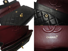 画像をギャラリービューアに読み込む, 極美品 CHANEL シャネル マトラッセ25 Wフラップ Wチェーンショルダーバッグ 4番台 ラムスキン ココマーク ブラック ゴールド金具 中古 4b002802