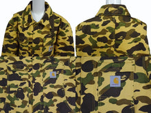 画像をギャラリービューアに読み込む, Carhartt カーハート アベイシングエイプ アクティブジャケット 06aw イエロー カモ柄コットン L ACE-04701 美品 中古 4b002805