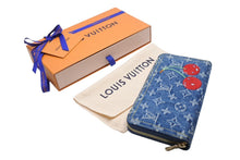 画像をギャラリービューアに読み込む, 新品未使用 LOUIS VUITTON ルイヴィトン モノグラム デニム ジッピー ウォレット チェリー 新作 M23161 村上隆 ブルー 中古 4b002810