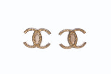 Load image into Gallery viewer, CHANEL シャネル ココマーク ピアス 両耳 アクセサリー 10C刻印 フランス製 GP ゴールドラメ 1.3g 美品 中古 4b002824