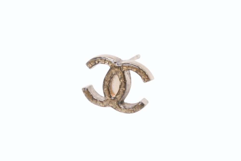 CHANEL シャネル ココマーク ピアス 両耳 アクセサリー 10C刻印 フランス製 GP ゴールドラメ 1.3g 美品 中古 4b002824