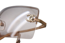 Load image into Gallery viewer, 極美品 CHANEL シャネル リムレス サングラス 4092-B c102/8Z サイズ62□15 120 ココマーク ラインストーン メタル ブラウン 中古 4b002815