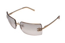 Load image into Gallery viewer, 極美品 CHANEL シャネル リムレス サングラス 4092-B c102/8Z サイズ62□15 120 ココマーク ラインストーン メタル ブラウン 中古 4b002815