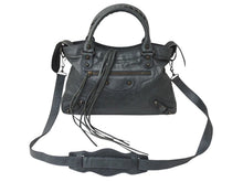 画像をギャラリービューアに読み込む, BALENCIAGA バレンシアガ ザ タウン エディターズバッグ 2WAY ショルダー ハンドバッグ グレー レザー 240579 美品 中古 4b002834