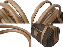 画像をギャラリービューアに読み込む, CELINE セリーヌ ボストンバック26 マカダム柄 M12 PVC レザー ヴィンテージ ブラウン ゴールド金具 美品 中古 4b002835