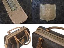 画像をギャラリービューアに読み込む, CELINE セリーヌ ボストンバック26 マカダム柄 M12 PVC レザー ヴィンテージ ブラウン ゴールド金具 美品 中古 4b002835