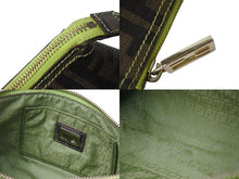 画像をギャラリービューアに読み込む, FENDI フェンディ アクセサリーポーチ ワンショルダーバッグ 8BR592 ズッカ柄 ブラウン ゴールド金具 美品 中古 4b002836