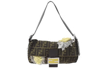 画像をギャラリービューアに読み込む, 極美品 FENDI フェンディ マンマバケット ワンショルダーバッグ 26424 ズッカ柄 フラワーモチーフ 刺繍 シルバー金具 中古 4b002837