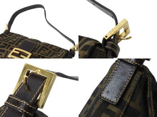 画像をギャラリービューアに読み込む, FENDI フェンディ マンマバケット ワンショルダーバッグ 26424 ズッカ柄 ブラウン キャンバス レザー ゴールド金具 美品 中古 4b002838