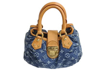 Load image into Gallery viewer, LOUIS VUITTON ルイヴィトン プリーティ ハンドバッグ M95020 モノグラム デニム レザー ゴールド金具 美品 中古 4b002841