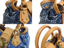 Load image into Gallery viewer, LOUIS VUITTON ルイヴィトン プリーティ ハンドバッグ M95020 モノグラム デニム レザー ゴールド金具 美品 中古 4b002841