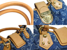 Load image into Gallery viewer, LOUIS VUITTON ルイヴィトン プリーティ ハンドバッグ M95020 モノグラム デニム レザー ゴールド金具 美品 中古 4b002841