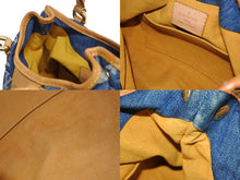 Load image into Gallery viewer, LOUIS VUITTON ルイヴィトン プリーティ ハンドバッグ M95020 モノグラム デニム レザー ゴールド金具 美品 中古 4b002841