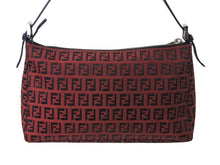 画像をギャラリービューアに読み込む, 極美品 FENDI フェンディ ズッキーノ ワンショルダーバッグ ズッカ柄 8BR156 キャンバス レザー レッド ブラック シルバー金具 中古 4b002843