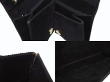画像をギャラリービューアに読み込む, BALENCIAGA バレンシアガ ビジュー ラインストーン ミニハンドバッグ スウェード ビジュー ブラック ゴールド金具 美品 中古 4b002844