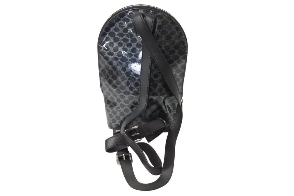 CELINE Mini Rucksack Backpack Macadam Old Celine Vintage Leather Patent Black Good Condition Used 4b002847