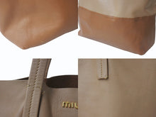 Load image into Gallery viewer, MIUMIU ミュウミュウ トートバッグ ハンドバッグ バイカラー レザー ブラウン ライトブラウン ゴールド金具 美品 中古 4b002851