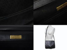 Load image into Gallery viewer, YVES SAINT LAURENT イヴサンローラン ショルダーバッグ YSL カサンドラロゴ レザー ブラック ゴールド金具 美品 中古 4b002852