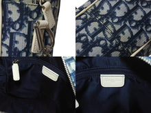 画像をギャラリービューアに読み込む, Christian Dior クリスチャンディオール トロッター ショルダーバッグ ナンバー2 ネイビー シルバー金具 美品 中古 4b002854