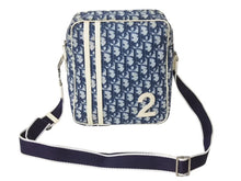 画像をギャラリービューアに読み込む, Christian Dior クリスチャンディオール トロッター ショルダーバッグ ナンバー2 ネイビー シルバー金具 美品 中古 4b002854