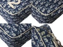 画像をギャラリービューアに読み込む, Christian Dior クリスチャンディオール トロッター ショルダーバッグ ナンバー2 ネイビー シルバー金具 美品 中古 4b002854