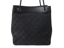 画像をギャラリービューアに読み込む, 極美品 GUCCI グッチ ショルダーバッグ ハンドバッグ 109143 GGキャンバス ブラック シルバー金具 中古 4b002857