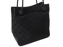 画像をギャラリービューアに読み込む, 極美品 GUCCI グッチ ショルダーバッグ ハンドバッグ 109143 GGキャンバス ブラック シルバー金具 中古 4b002857