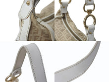 画像をギャラリービューアに読み込む, FENDI フェンディ ワンショルダーバッグ ズッキーノ イタリア製 8BR466 キャンバス レザー ベージュ 美品 中古 4b002859