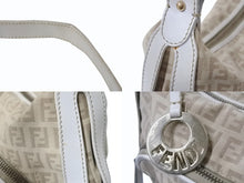 画像をギャラリービューアに読み込む, FENDI フェンディ ワンショルダーバッグ ズッキーノ イタリア製 8BR466 キャンバス レザー ベージュ 美品 中古 4b002859