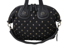 画像をギャラリービューアに読み込む, Givenchy ジバンシー ショルダーバッグ ハンドバッグ スワロフスキー ナイチンゲール 2WAY レザー ナイロン ブラック シルバー金具 美品 中古 4b002863