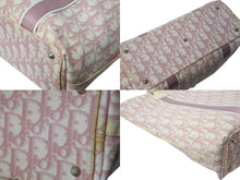 画像をギャラリービューアに読み込む, Christian Dior クリスチャンディオール トロッタートートバッグ キャンバス レザー ピンク ホワイト イタリア製 シルバー金具 美品 中古 4b002868