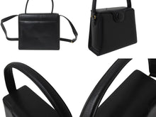 画像をギャラリービューアに読み込む, Givenchy ジバンシー ミニハンドバッグ フォーマルバッグ 4Gロゴ 付け替えロゴ付き カーフ レザー ブラック ゴールド金具 美品 中古 4b002869
