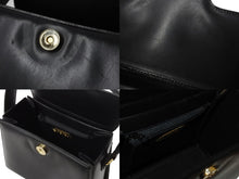 画像をギャラリービューアに読み込む, Givenchy ジバンシー ミニハンドバッグ フォーマルバッグ 4Gロゴ 付け替えロゴ付き カーフ レザー ブラック ゴールド金具 美品 中古 4b002869
