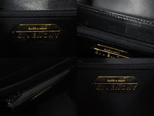 画像をギャラリービューアに読み込む, Givenchy ジバンシー ミニハンドバッグ フォーマルバッグ 4Gロゴ 付け替えロゴ付き カーフ レザー ブラック ゴールド金具 美品 中古 4b002869