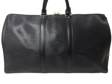 画像をギャラリービューアに読み込む, LOUIS VUITTON ルイヴィトン キーポル45 ボストンバッグ M42972 エピレザー ブラック ゴールド金具 美品 中古 4b002871