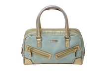 画像をギャラリービューアに読み込む, GUCCI グッチ ハンドバッグ ブルー GGスプリームキャンバス GG柄 レザー 000-0852 ゴールド金具 美品 中古 4b002878