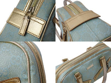 画像をギャラリービューアに読み込む, GUCCI グッチ ハンドバッグ ブルー GGスプリームキャンバス GG柄 レザー 000-0852 ゴールド金具 美品 中古 4b002878