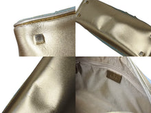 画像をギャラリービューアに読み込む, GUCCI グッチ ハンドバッグ ブルー GGスプリームキャンバス GG柄 レザー 000-0852 ゴールド金具 美品 中古 4b002878