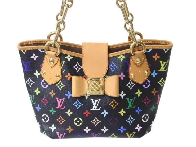 Very good condition LOUIS VUITTON Takashi Murakami Monogram Multicolor Annie MM Shoulder Bag M40308 Noir Gold Hardware Used 4c075623