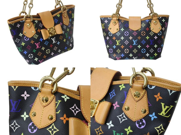 極美品 LOUIS VUITTON ルイヴィトン 村上隆 モノグラムマルチカラー アニーMM ショルダーバッグ M40308 ノワール ゴールド金具 中古 4c075623