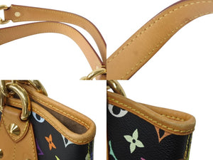 極美品 LOUIS VUITTON ルイヴィトン 村上隆 モノグラムマルチカラー アニーMM ショルダーバッグ M40308 ノワール ゴールド金具 中古 4c075623