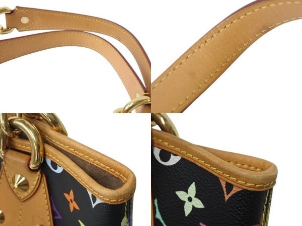 極美品 LOUIS VUITTON ルイヴィトン 村上隆 モノグラムマルチカラー アニーMM ショルダーバッグ M40308 ノワール ゴールド金具 中古 4c075623