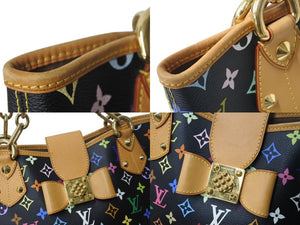 極美品 LOUIS VUITTON ルイヴィトン 村上隆 モノグラムマルチカラー アニーMM ショルダーバッグ M40308 ノワール ゴールド金具 中古 4c075623