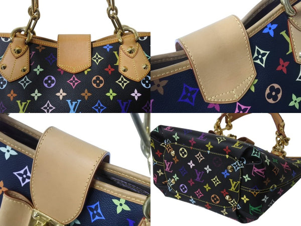 極美品 LOUIS VUITTON ルイヴィトン 村上隆 モノグラムマルチカラー アニーMM ショルダーバッグ M40308 ノワール ゴールド金具 中古 4c075623