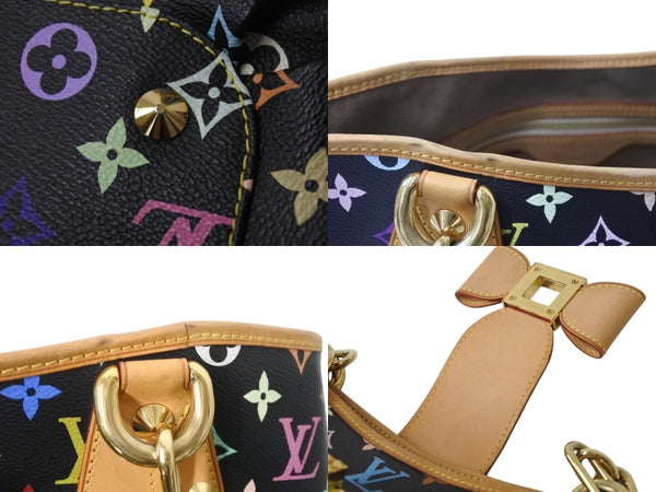極美品 LOUIS VUITTON ルイヴィトン 村上隆 モノグラムマルチカラー アニーMM ショルダーバッグ M40308 ノワール ゴールド金具 中古 4c075623
