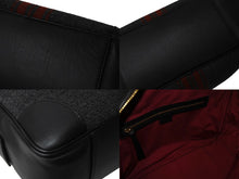 画像をギャラリービューアに読み込む, CELINE セリーヌ ボストンバッグ ハンドバッグ フィービー期 ブラックストライプ レザー ウール グレー レッド ブラック 美品 中古 4b002882