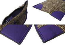 画像をギャラリービューアに読み込む, 極美品 PRADA プラダ ツイード レザー ハンドバッグ ベージュ パープル トライアングルロゴ 手持ち 鞄 B11263 シルバー金具 中古 4b002883