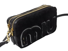 画像をギャラリービューアに読み込む, 極美品 MIUMIU ミュウミュウ 18-19AW シアリング ロゴ ショルダーバッグ ブラック 黒 ファー 5BH084 ゴールド金具 中古 4b002885