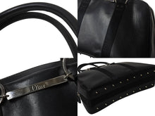 Load image into Gallery viewer, Christian Dior クリスチャンディオール ハンドバッグ 01-MA-0093 トロッター柄 レザー ラインストーン ブラック ガリアーノ期 美品 中古 4b002888